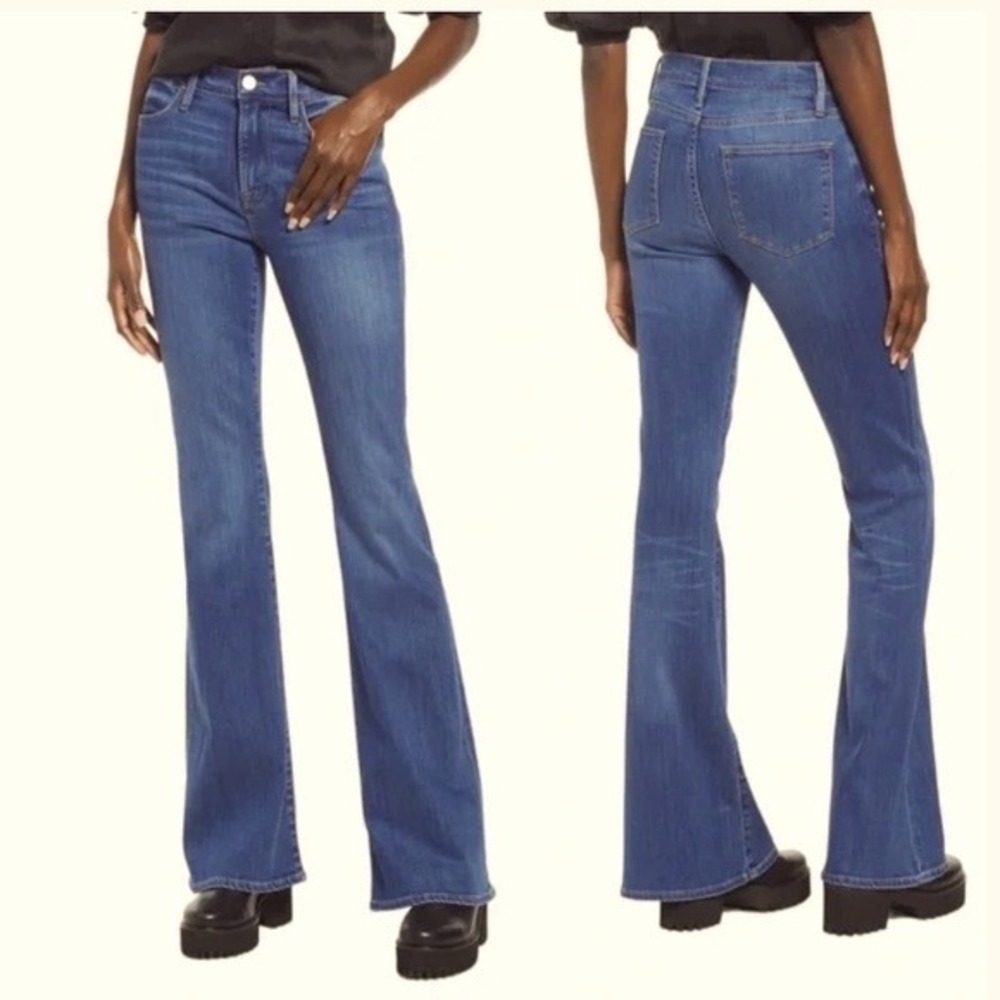 NWT - FRAME Le High Flare Jeans Century Blue High Rise Stretch Denim Size 26‎